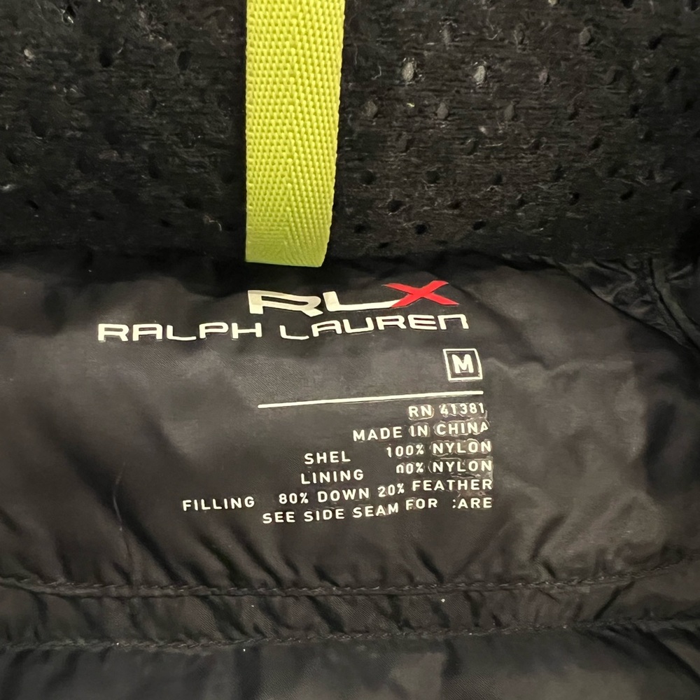 Ralph Lauren RLX Black Down Puffer Vest – Size Medium - Picture 4 of 8